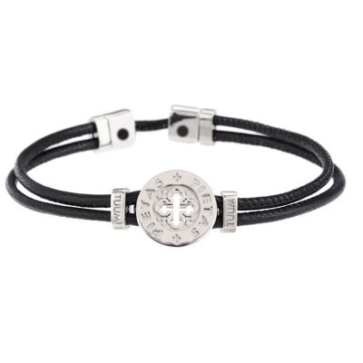 Bracciale Unisex In Pelle Ed Argento Gioielli Tuum Settedoni Pietas | BRDIP90CPND Bracciale Tuum Settedoni Pietas