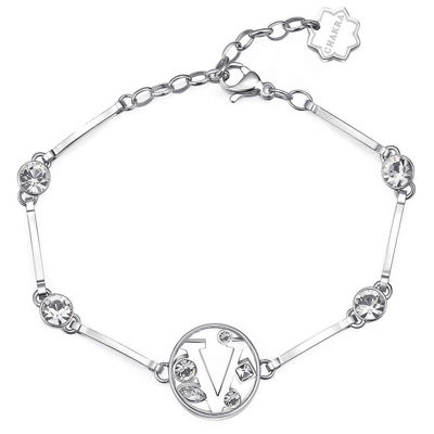 LETTERA V: INTELLIGENZA, PERFEZIONISMO, CAPARBIETÀ Bracciale Donna Con Lettera V Gioielli Brosway Chakra | BHKB070