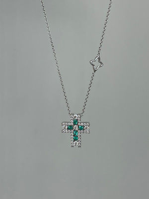 Visualizza i dettagli per Girocollo Croce In Oro Diamanti E Smeraldi Gioielli Recarlo Decò | P10CR845/SM-45 Immagine di Girocollo Croce In Oro Diamanti E Smeraldi Gioielli Recarlo Decò | P10CR845/SM-45