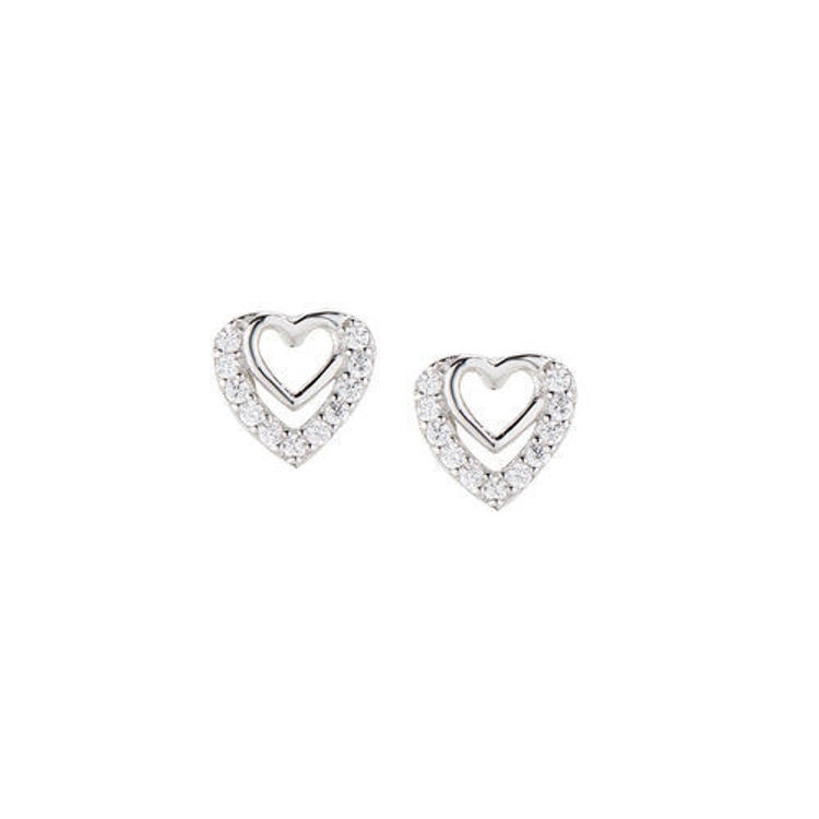 Immagine di Orecchini Diamonds Due Cuori Gioielli Amen | ECBBZ3