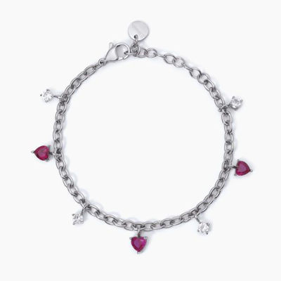 Immagine di Bracciale Con Pendenti Rubino E Zirconi Donna Gioielli 2Jewels | 232335