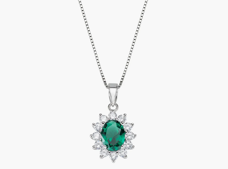 Immagine di Collana Royal Lady Zircone Verde Amen | CLLDGBBVE