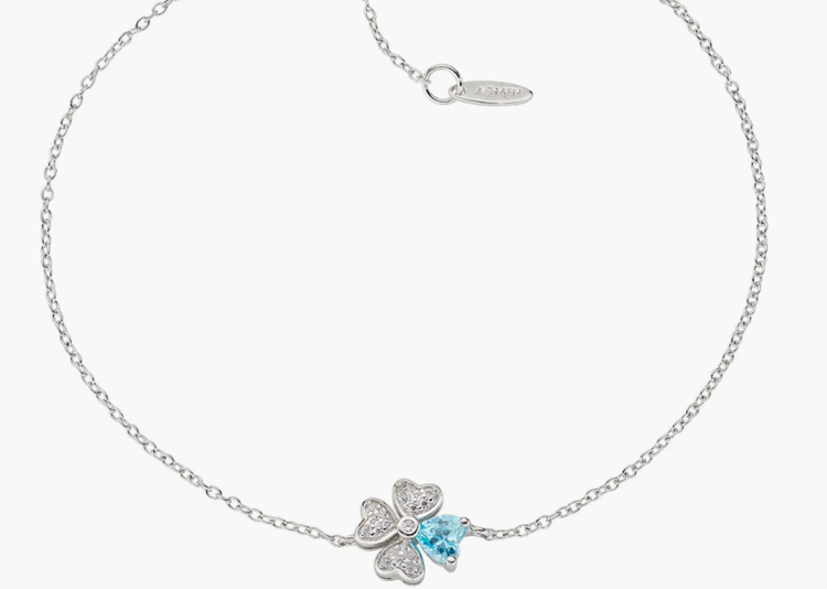 Immagine di Bracciale Donna Quadricuore Acquamarina Gioielli Amen |  BRQUBAC