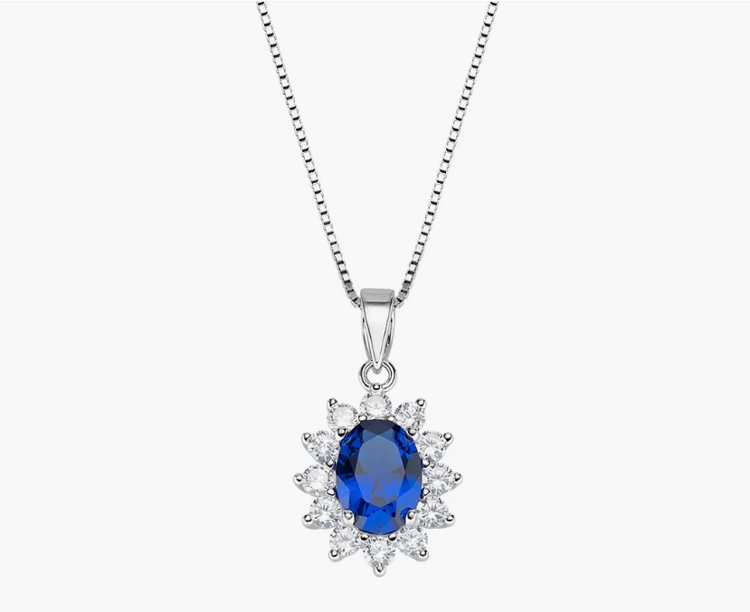 Immagine di Collana Royal Lady Zircone Blu Amen |  CLLDGBBBL