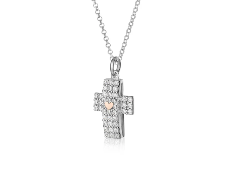 Immagine di Collana Croce In Argento Con Cuore Roberto Giannotti | GIA446