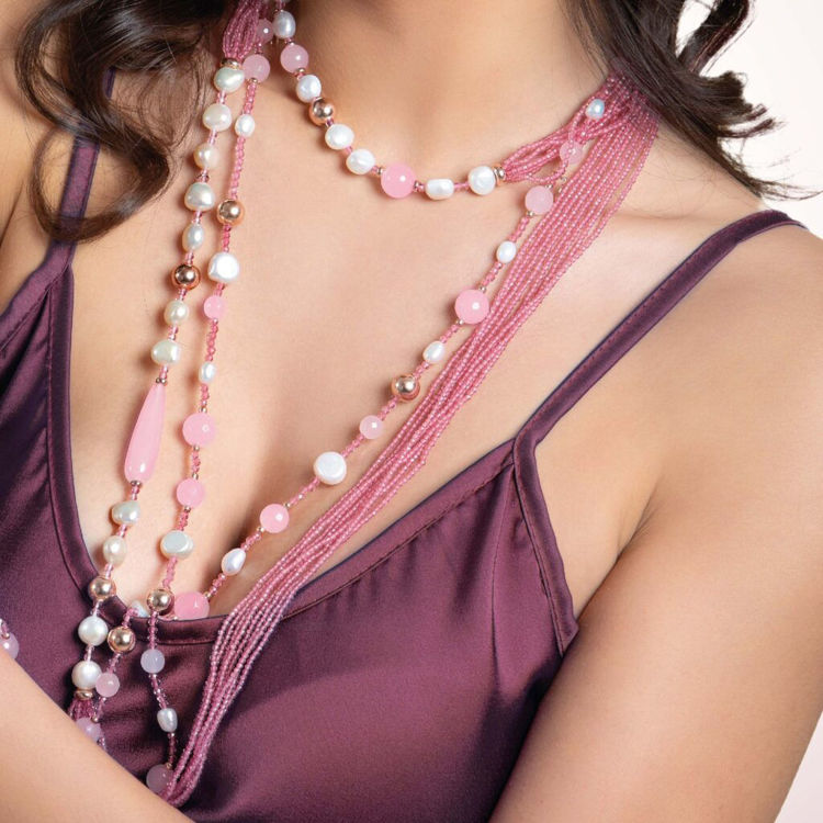 Immagine di Collana Sophie Summer Con Perle Lelune Glamour | LGNK549.4