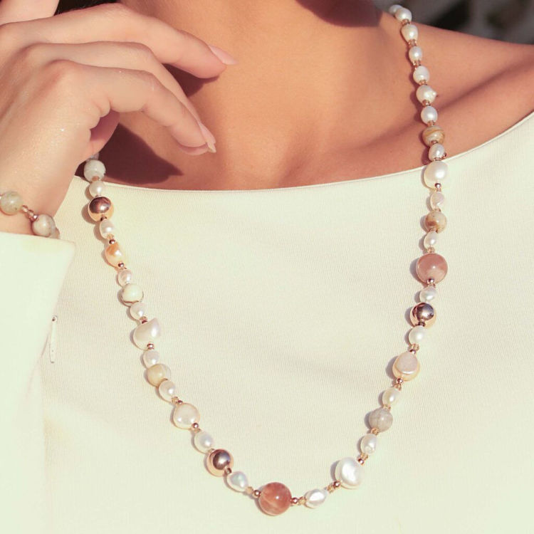 Immagine di Collana Sophie Con Perle Lelune Glamour | LGNK543