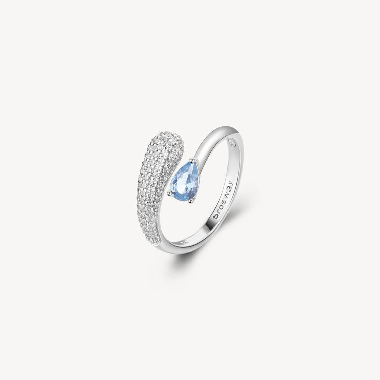 Immagine di Anello Con Zirconi Bianchi E Light Blue Gioielli Brosway Fancy | FCL118