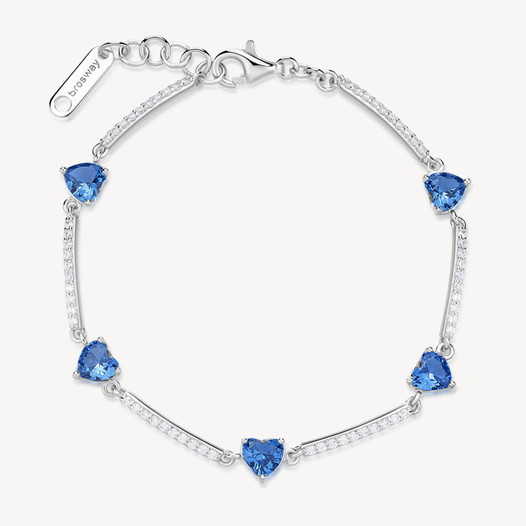 Immagine di Bracciale Semirigido Zirconi Cuore Freedom Blue Gioielli Brosway Fancy | FFB115