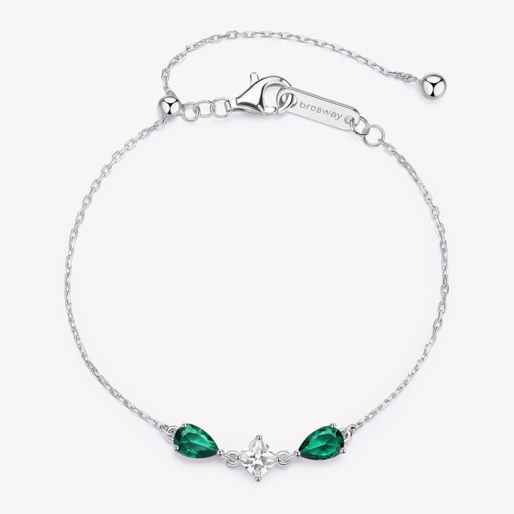 Immagine di Bracciale Tiralaccio Zirconi Life Green Gioielli Brosway Fancy | FLG112