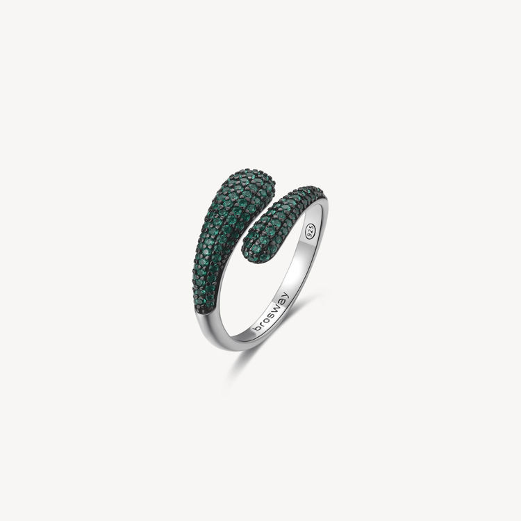 Immagine di Anello Contrarié Galvanica Rutenio Life Green Gioielli Brosway Fancy | FLG123