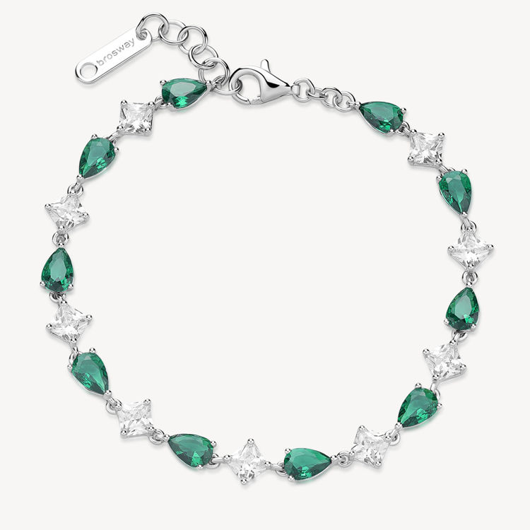 Immagine di Bracciale Zirconi Bianchi E Life Green Gioielli Brosway Fancy | FLG111