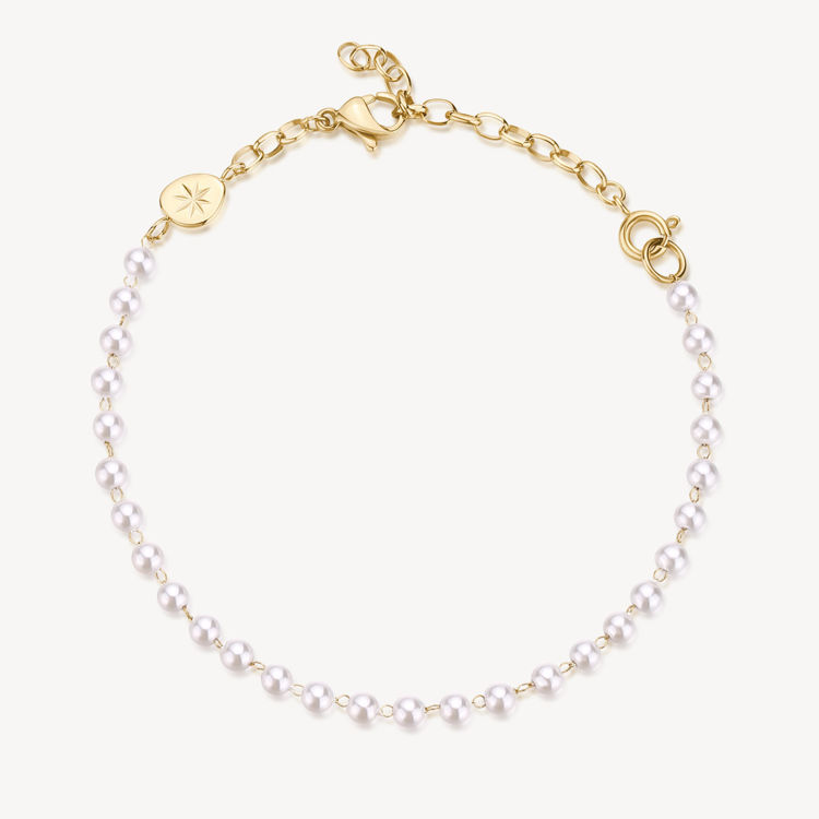 Immagine di Bracciale Acciaio Con Perle Di Conchiglia Dorato Essential Brosway | BNL078