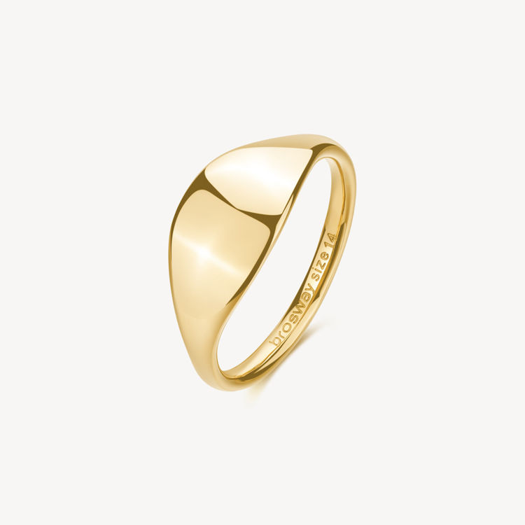 Immagine di Anello Sigillo In Acciaio Dorato Essential Brosway | BNL120