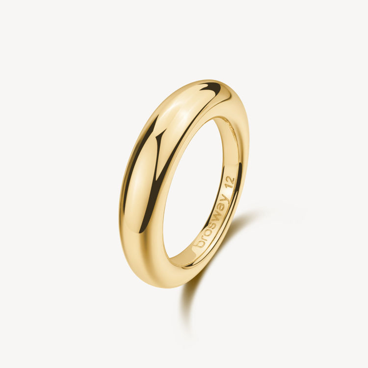 Immagine di Anello Sigillo In Acciaio Dorato Essential Brosway | BNL126