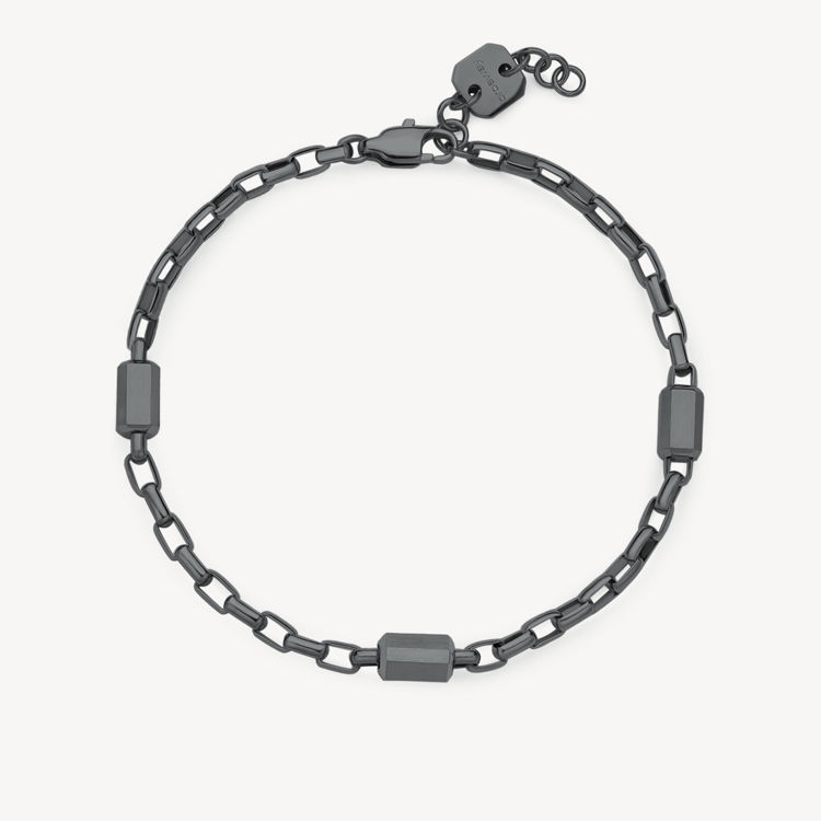 Immagine di Bracciale Uomo In Acciaio Color Rutenio A Catena Logan Brosway | BOA16