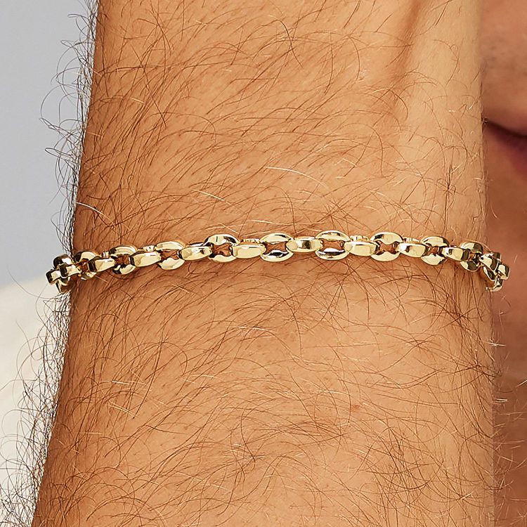 Immagine di Bracciale Uomo In Acciaio Dorato Maglia Caffè Riptide Brosway | BTD030