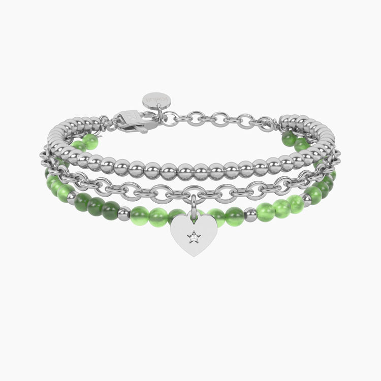 Immagine di Bracciale Giada Verde Con Cuore Gioielli Kidult | 732321