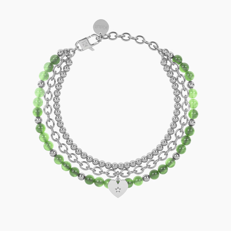 Immagine di Bracciale Giada Verde Con Cuore Gioielli Kidult | 732321