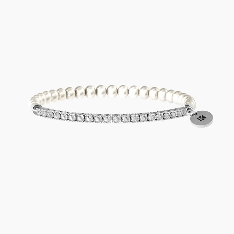 Immagine di Bracciale Elastico Tennis Con Perle Naturali Gioielli Kidult | 732111