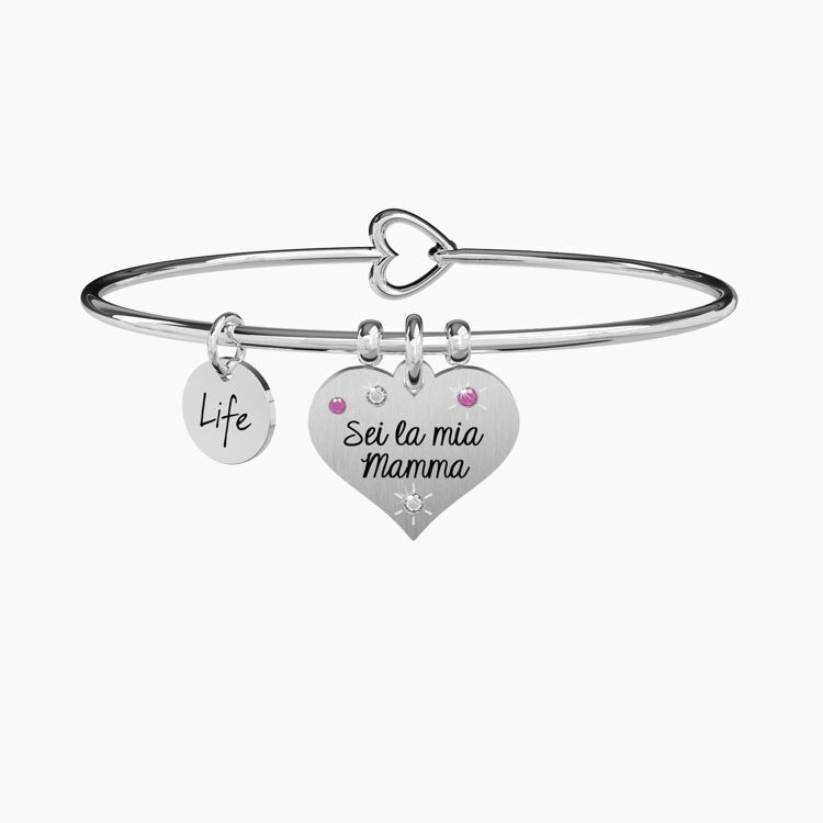 Immagine di Bracciale Rigido Con Ciondolo Cuore "Sei la mia Mamma" Gioielli Kidult | 731903