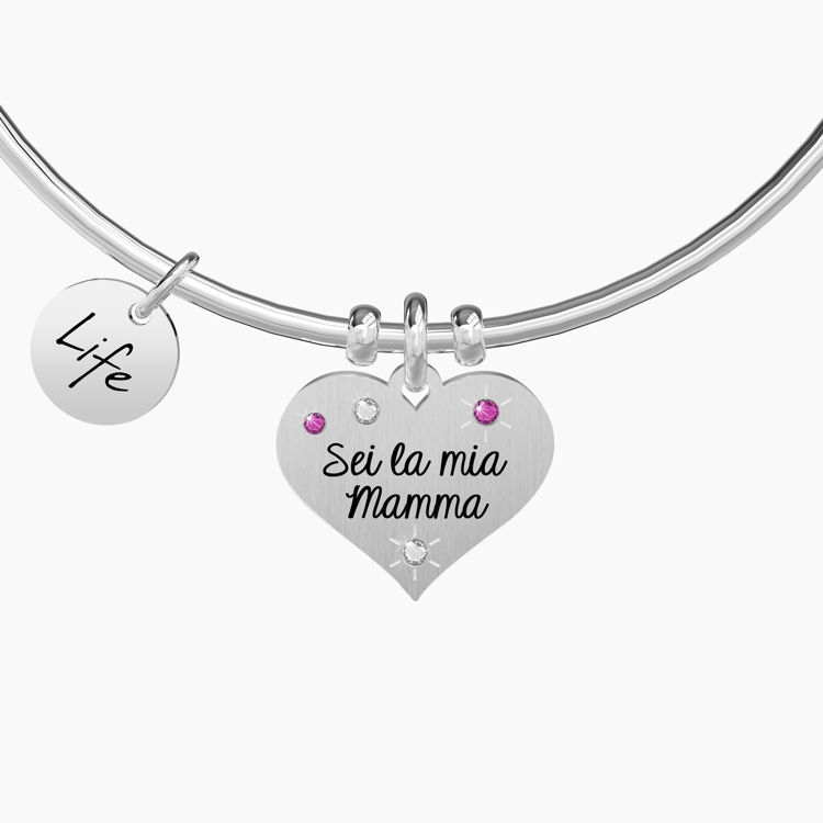 Immagine di Bracciale Rigido Con Ciondolo Cuore "Sei la mia Mamma" Gioielli Kidult | 731903