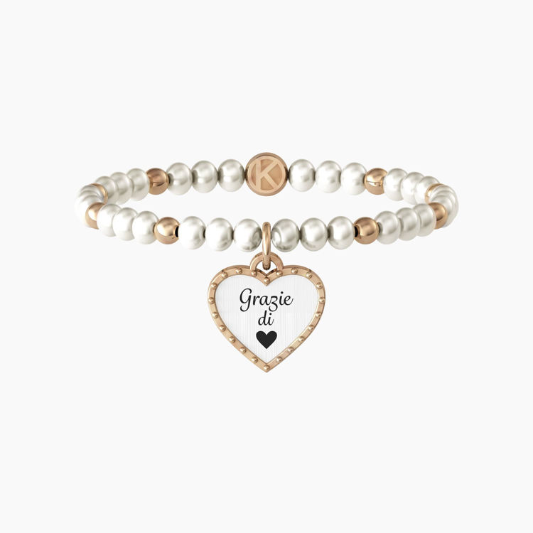 Immagine di Bracciale Con Perle Coltivate "Grazie di cuore" Gioielli Kidult | 732101