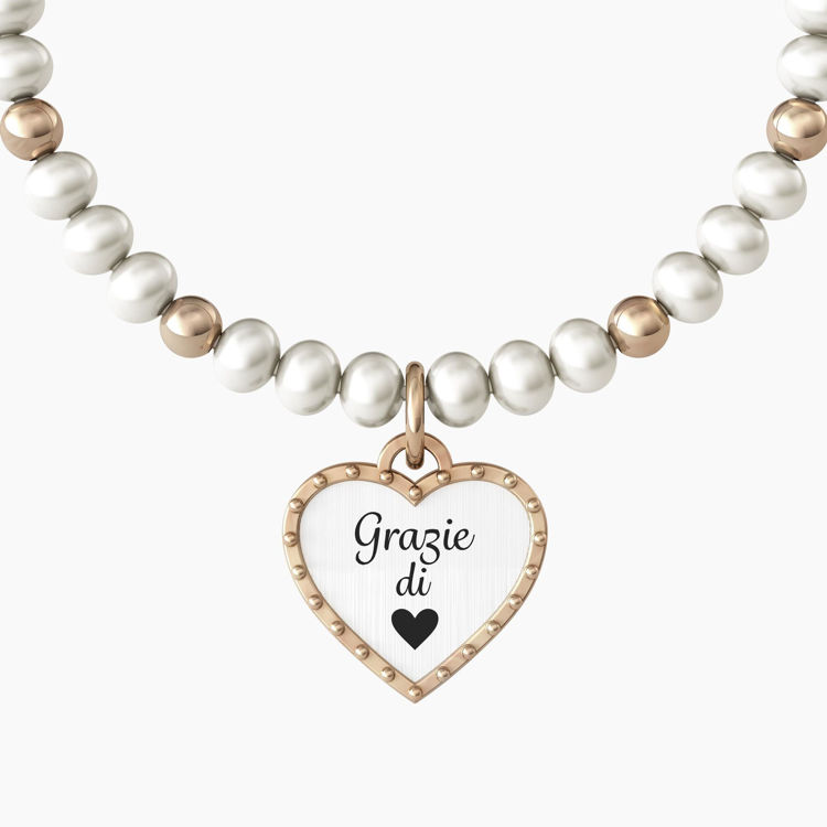 Immagine di Bracciale Con Perle Coltivate "Grazie di cuore" Gioielli Kidult | 732101