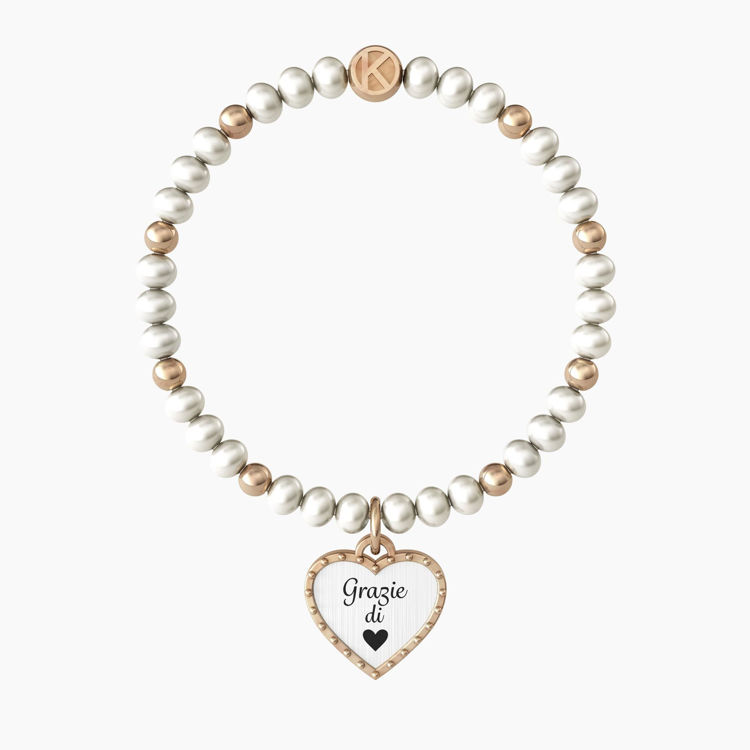 Immagine di Bracciale Con Perle Coltivate "Grazie di cuore" Gioielli Kidult | 732101