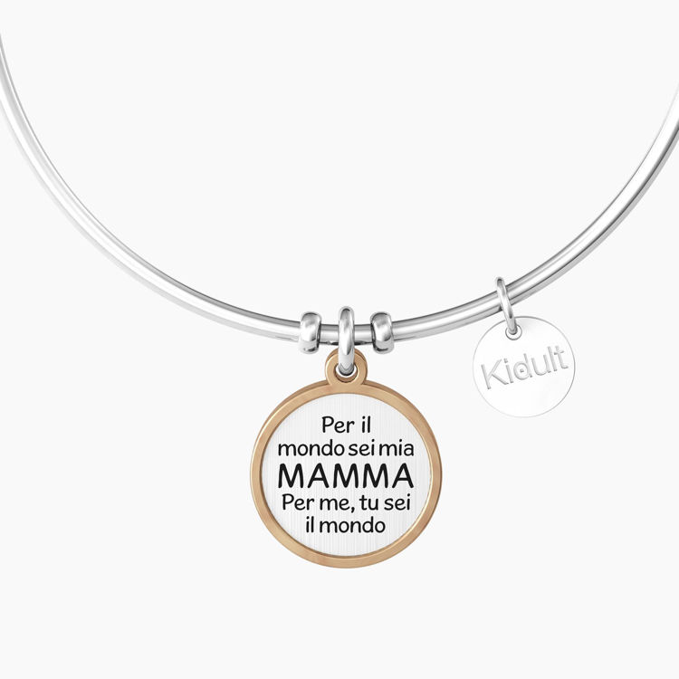 Immagine di Bracciale Rigido Mamma Con Ciondolo Cuore E Frase Gioielli Kidult | 732158