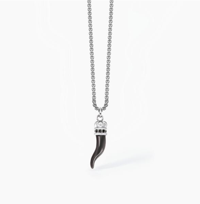 Immagine di Collana Uomo Con Cornetto Smaltato Nero Gioielli  2Jewels  | 251647
