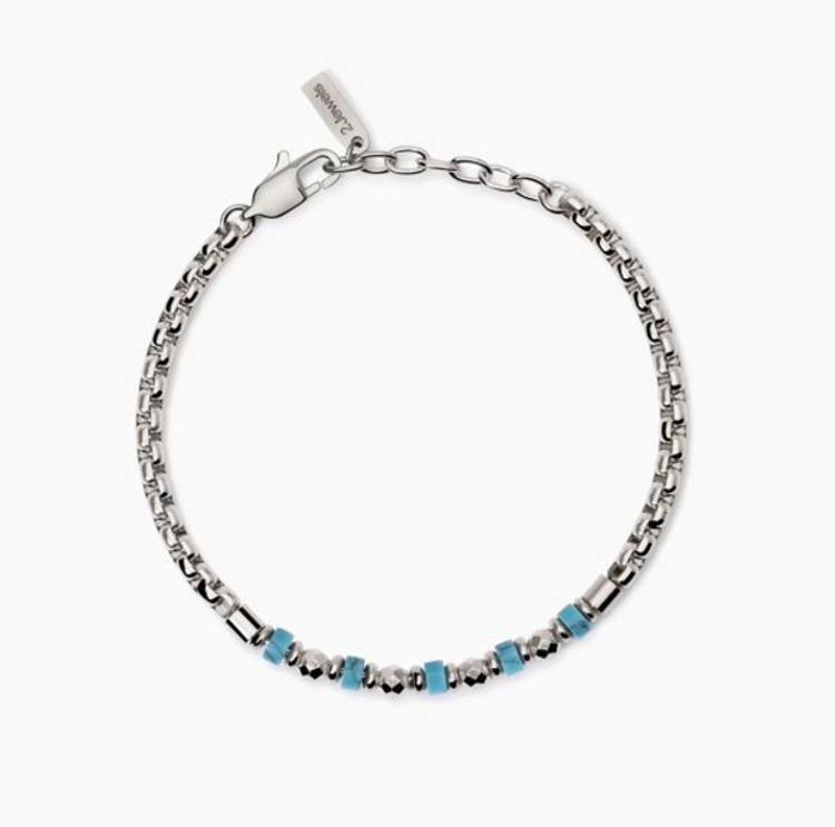 Immagine di Bracciale In Acciaio Con Dischi Turchese 2Jewels | 232553