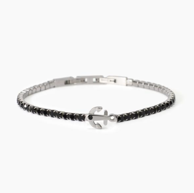 Immagine di Bracciale In Acciaio Da Uomo Tennis Con Ancora 2Jewels | 232582