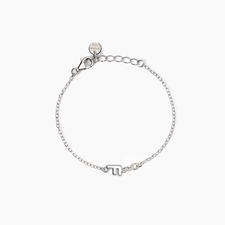 Immagine di Bracciale neonato con lettera e diamante Welcome Baby Gioielli Mabina |  533925