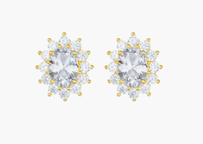 Immagine di Orecchini Royal Lady Dorati Con Zircone Bianco Amen | ORLDMGBB