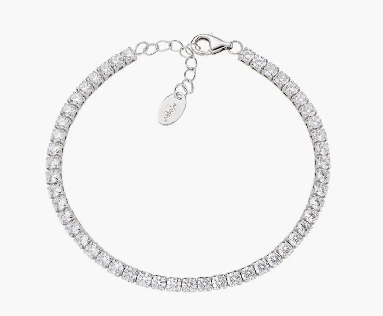 Immagine di Bracciale Tennis 3 mm con Zirconi Bianchi Amen | BT3BN17