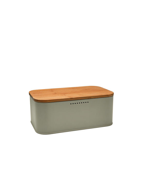 Immagine di Portapane Tortora Metal Con Tagliere Bamboo Brandani | 53817