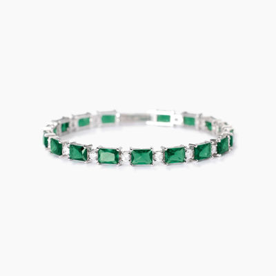 Immagine di Bracciale In Argento Con Smeraldi Sintetici Gioielli Mabina | 533941-17