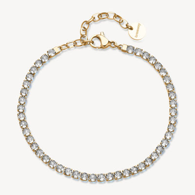 Immagine di Bracciale Tennis Acciaio Rifinitura Oro Desideri Brosway | BEI100