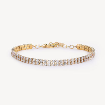 Immagine di Bracciale Tennis Acciaio Rifinitura Oro Desideri Brosway | BEI097