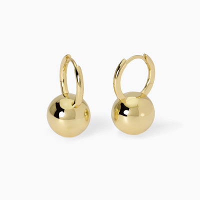Immagine di Orecchini A Cerchio Placcati Oro Con Sfera Mabina | 563868