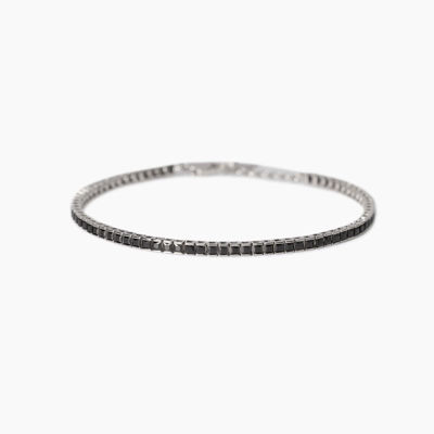 Immagine di Bracciale Uomo Tennis Zirconi Neri Gioielli Mabina | 534015