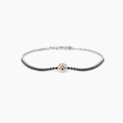 Immagine di Bracciale Uomo Tennis Zirconi Neri Con Rosa Dei Venti Gioielli Mabina | 534009