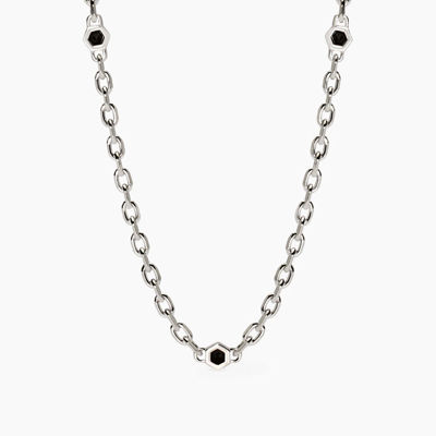 Immagine di Collana Uomo Con Catena Forzatina E Zirconi Gioielli Mabina | 553767