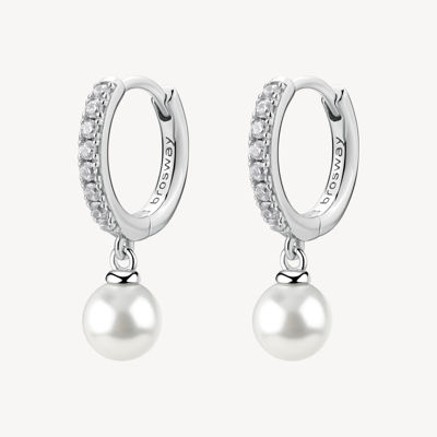 Immagine di Orecchini A Cerchio Con Pendente Perla Infinite White Gioielli Brosway Fancy | FIW144