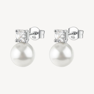 Immagine di Orecchini A Lobo Con Perla E Zircone Infinite White Gioielli Brosway Fancy | FIW145