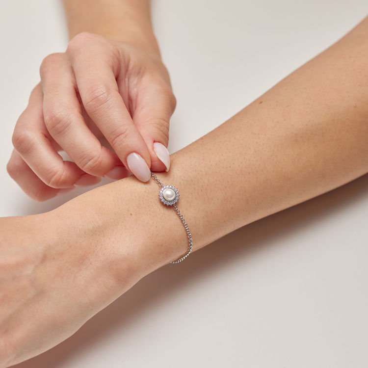 Immagine di Bracciale Con Perla E Zirconi Infinite White Gioielli Brosway Fancy | FIW138