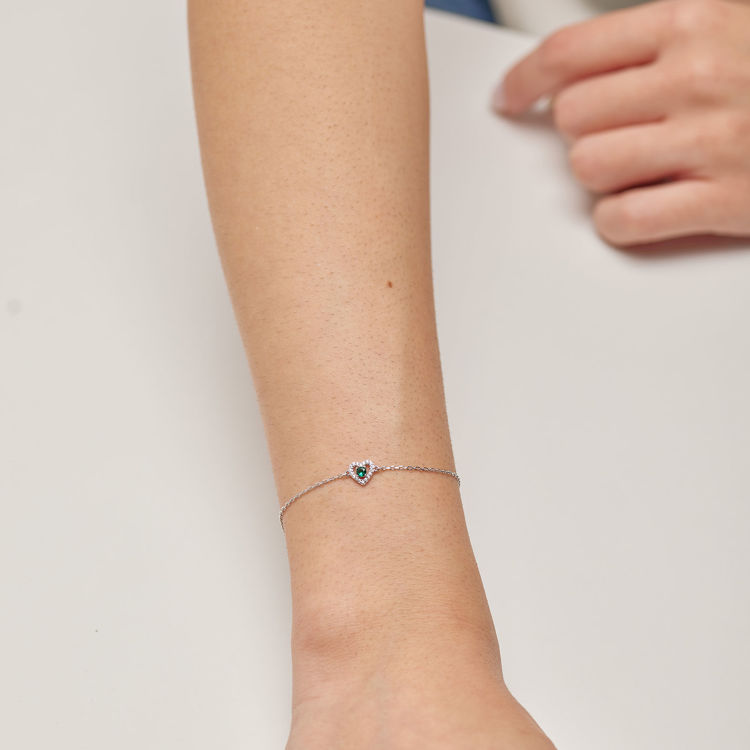 Immagine di Bracciale Cuore Con Zirconi Bianchi E Life Green Gioielli Brosway Fancy | FLG126