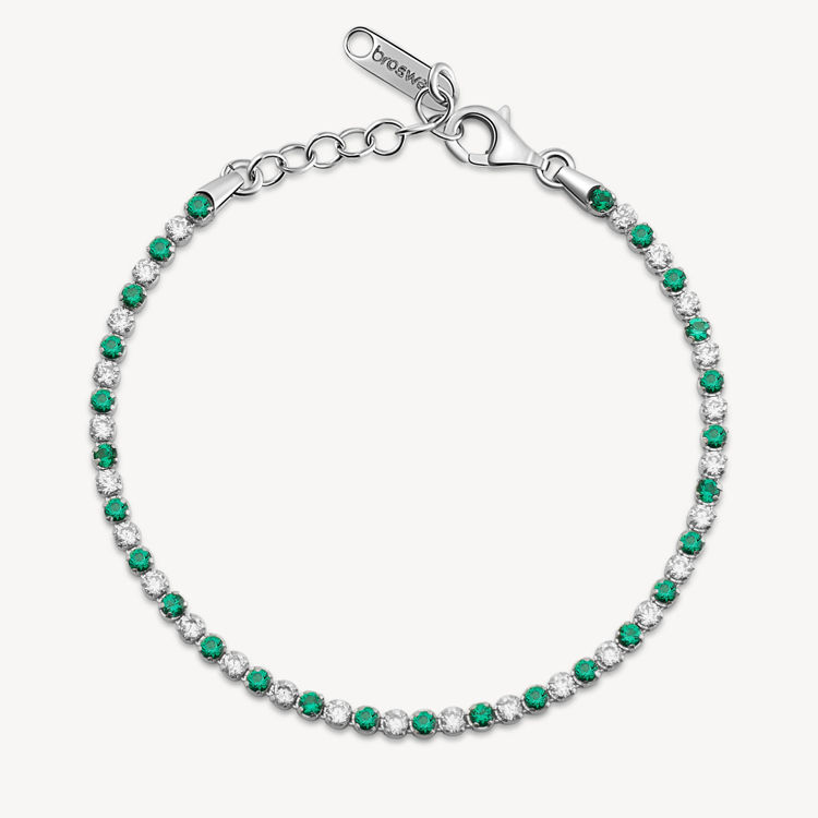 Immagine di Bracciale Tennis Con Zirconi Bianchi E Life Green Gioielli Brosway Fancy | FLG127