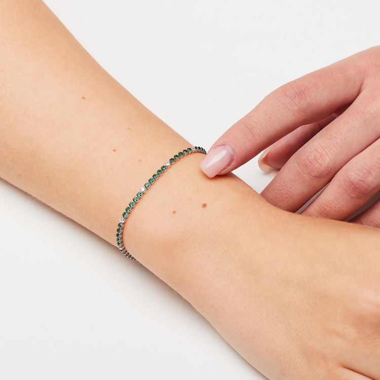 Immagine di Bracciale Tennis Con Zirconi Bianchi E Life Green Gioielli Brosway Fancy | FLG128
